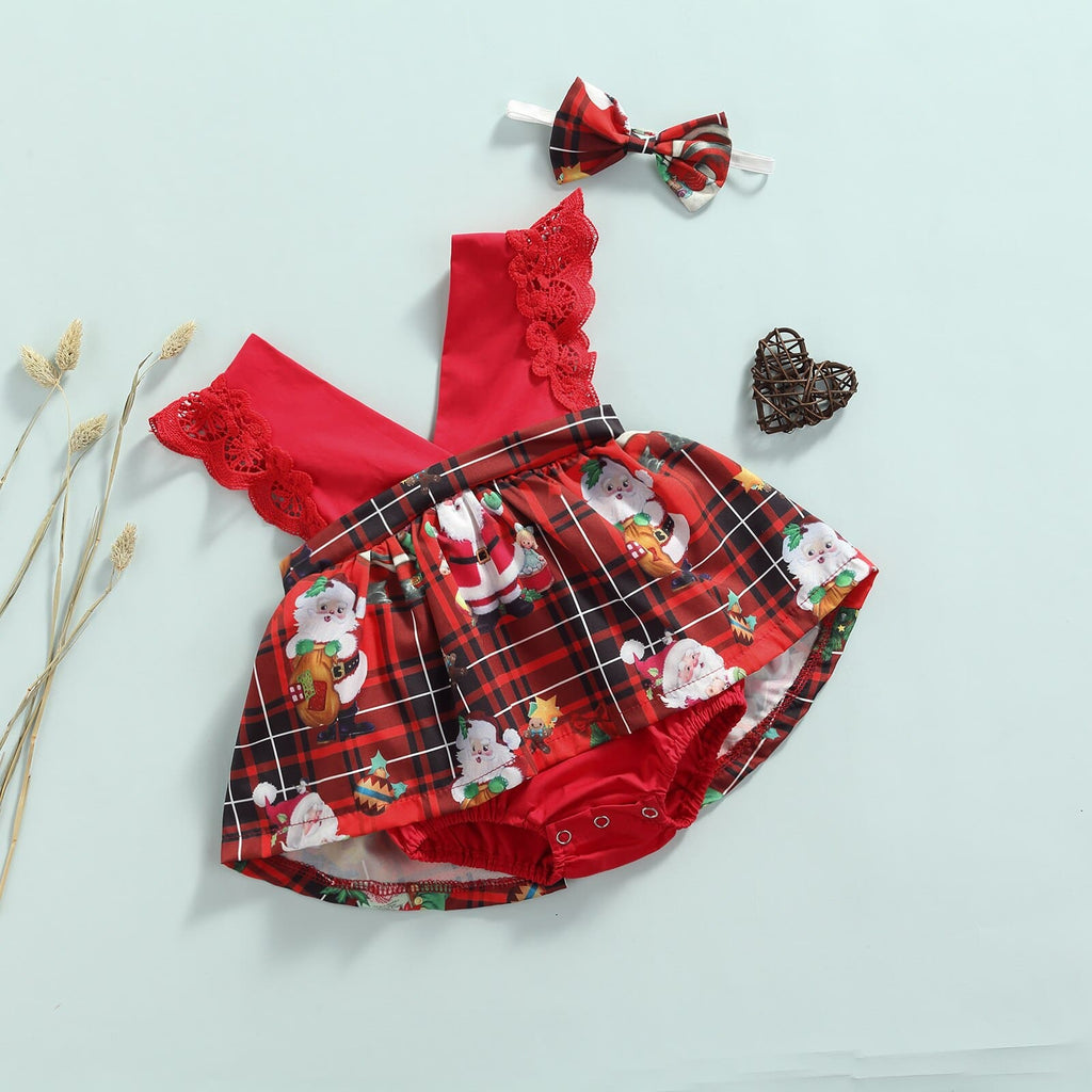 vestido macaquinho papai noel bebê menina